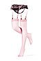 Комплект белья "Эммануэль": трусики с разрезом и чулки LE CABARET (Розовый, черный, белый) 292550 #904283