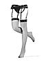 Комплект белья "Эммануэль": трусики с разрезом и чулки LE CABARET (Черный, белый) 292552 #905209