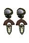 Серьги-гвоздики серьги-пусеты серьги с камнями длинные серьги "Талисман" MERSADA (Серый, зеленый, коричневый,) 310543 #924005