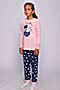 Пижама с брюками Веселая Компания НАТАЛИ (Розовый/т.синий) 44344 #941931