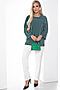 Блуза LADY TAIGA (Зелёный, белый) Б8938 #982454