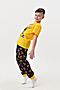 Пижама Пицца детская короткий рукав с брюками НАТАЛИ (Желтый-т.синий) 48396 #987693