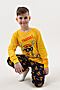 Пижама с брюками Пицца детская длинный рукав НАТАЛИ (Желтый-т.синий) 48394 #987694