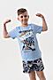 Пижама с шортами Круть детская короткий рукав НАТАЛИ (Голубой) 48385 #987698