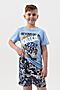 Пижама с шортами Круть детская короткий рукав НАТАЛИ (Голубой) 48385 #987698