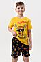 Пижама с шортами Гурман детская короткий рукав НАТАЛИ (Желтый-т.синий) 48371 #987700