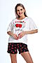 Пижама с шортами 0-056 Очарование НАТАЛИ (Белый/красный) 48765 #999518
