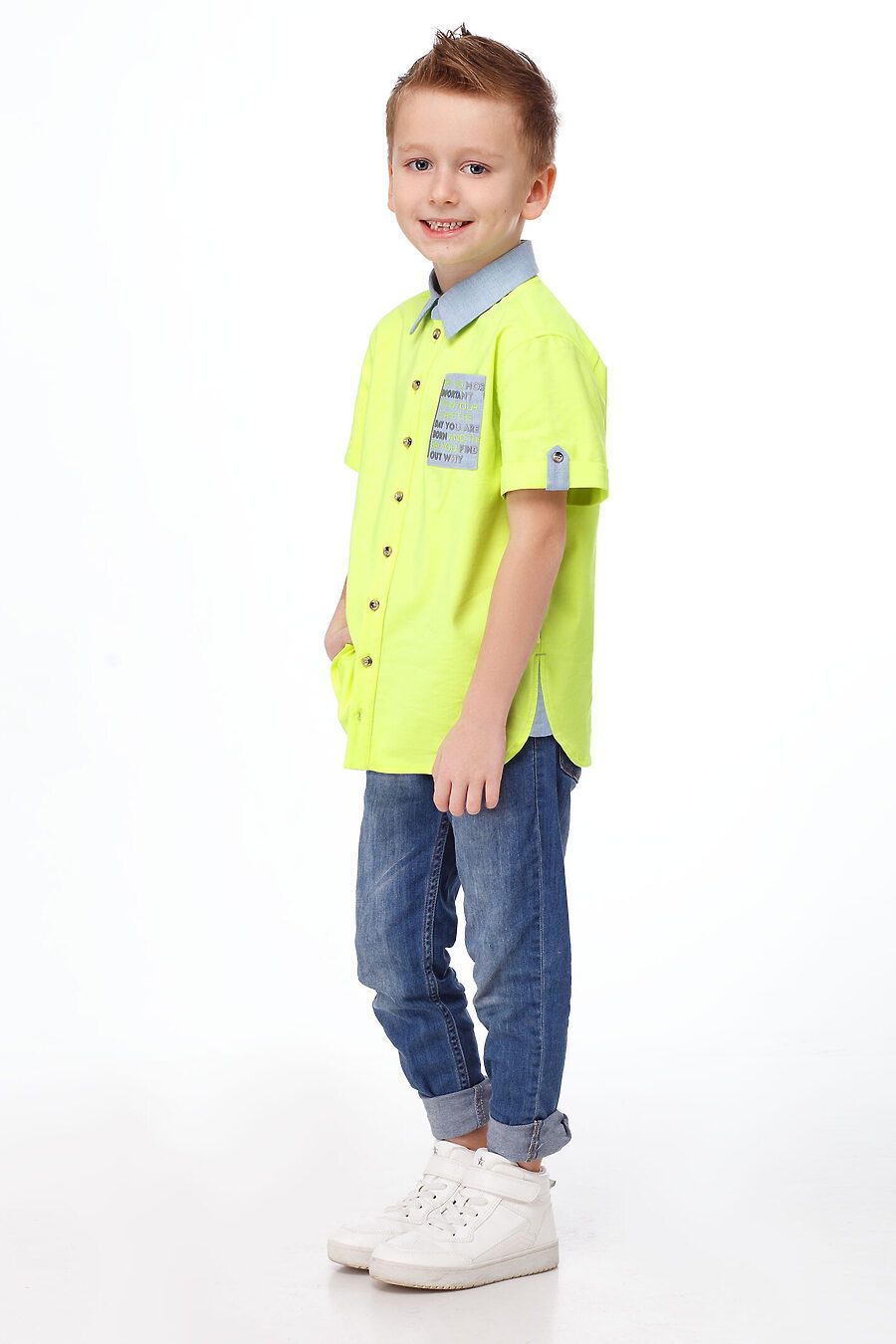 Рубашка для мальчиков PANDA 664694 купить оптом от производителя. Совместная покупка детской одежды в OptMoyo