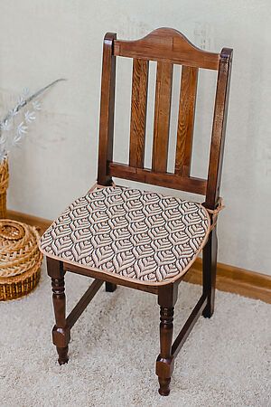 Подушка для мебели Сидушка на стул квадратная НАТАЛИ (Бежевый/листок) 49243 #1017034
