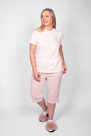 Пижама с бриджами 0937 НАТАЛИ (Розовая полоска) 49139 #1018603