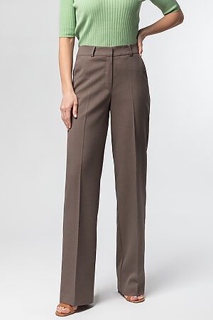 Прямые брюки из эластичной поливискозы ВИЛАТТЕ (Коричневый-бежевый) D24.508 #1020712