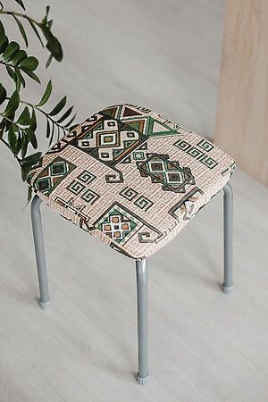 Подушка для мебели Сидушка на табурет квадратная НАТАЛИ (Зеленый иероглиф) 49173 #1023496