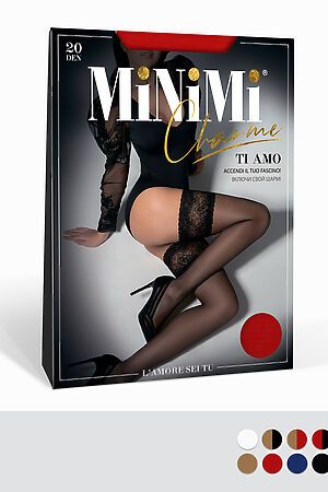 Чулки MINIMI, nero/rosso (черный) #1062169 купить с доставкой в интернет-магазине OptMoyo.ru