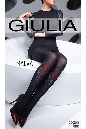 Колготки GIULIA (Черный/Красный) MALVA 03 nero/red #111034