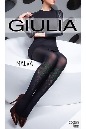 Колготки GIULIA (Черный/Зеленый) MALVA 03 nero/green #111035
