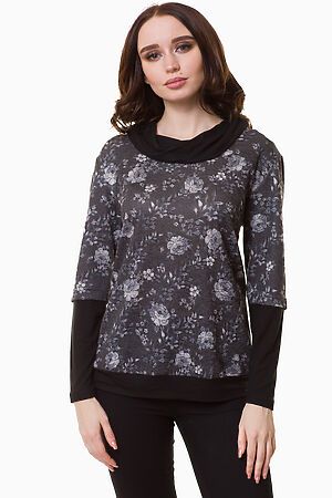 Блузка FIFTYPATES (Темно-серый цветы) 4-503 #111505