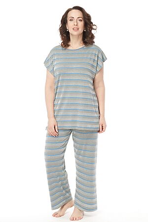 Пижама (брюки+майка) FIFTYPATES (Голубой полоска) 8-501 #115901
