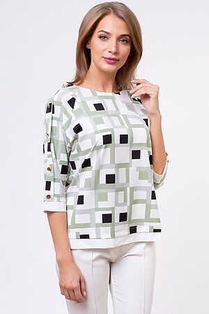 Блуза TUTACHI (Белый/салатовый) А 451.2 #127290