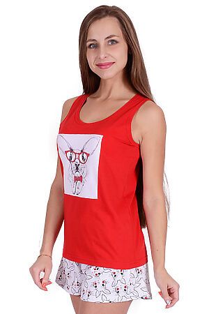 Пижама Старые бренды (Красный+зайцы) ЖП 023 #128058