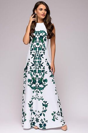 Платье 1001 DRESS (Белый (зеленый орнамент)) DM01366GR #133084