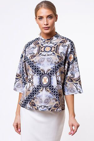 Блуза TUTACHI (Синий/бежевый) А 309.2 #134004