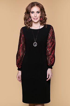 Платье BELLUCHE (Черный/бордовый) Твой шарм #136698