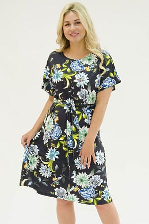 Платье Старые бренды (Цветы на черном) П 752 #140080