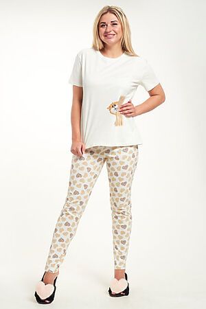 Пижама Старые бренды (Молочный+сердечки) ЖП 024/1 #144365