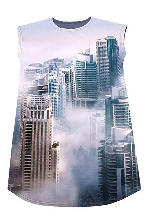 Платье АПРЕЛЬ (Дубаи в тумане+синий) #144423