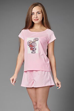 Пижама Старые бренды (Розовый с горохом) ЖП 014/1 #158271
