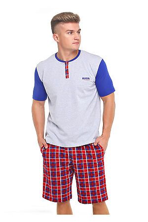 Комплект (футболка+шорты) CLEVER (Меланж серый/т.красный) MHP461123 #170440