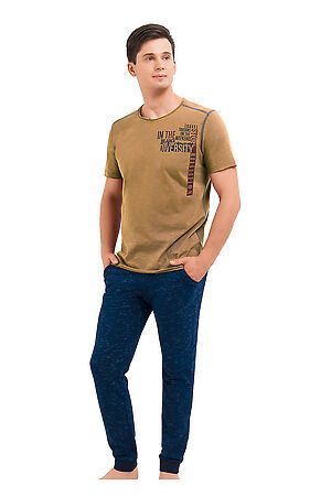 Комплект (футболка+брюки) CLEVER (Коричневый/т.синий) MHP491512/2 #170970