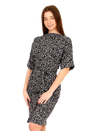 Платье АПРЕЛЬ (Леопард серый+черный) #171602