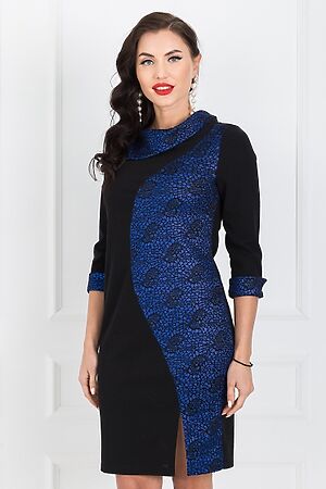 Платье LADY TAIGA (Черный / синий) П1124-13 #173383