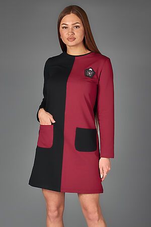 Платье Старые бренды (Черный+Бордовый) П 762 #173627