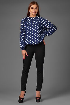 Блуза Старые бренды (Горох на синем) Ф 267 #173650