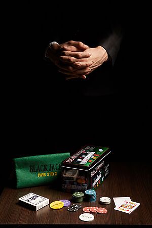 Набор для игры в покер "Крупная ставка" Nothing Shop (Черный, зеленый, белый) 212737 #188963