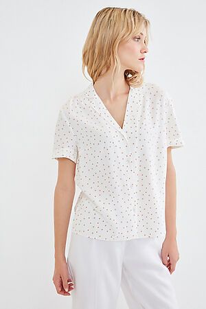 Блуза ZARINA (Белый графика мелкая) 0225000303 #219362