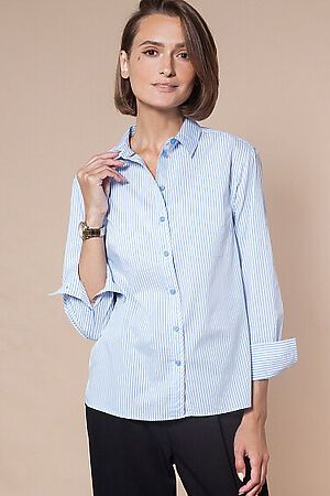 Блуза VILATTE (Белый-голубой) D29.678 #225507