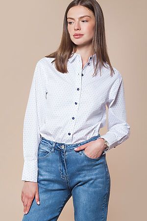 Блуза VILATTE (Белый-синий) D29.678 #225508
