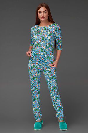 Пижама Старые бренды (Принт авокадо на голубом) ЖП 044 #237840