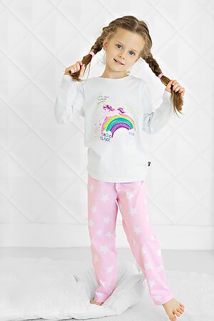 Пижама (джемпер+брюки) BOSSA NOVA (Белый/Розовый) 362К-151 #239174