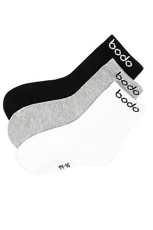 Носки 3 пары BODO-S (Белый/черный/серый) 26-8U #253118