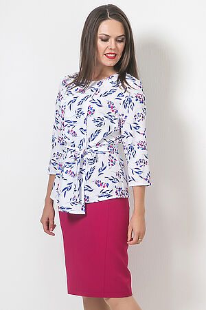 Блуза MODELLOS (Молочный/синий/фуксия) Б-297 #271269