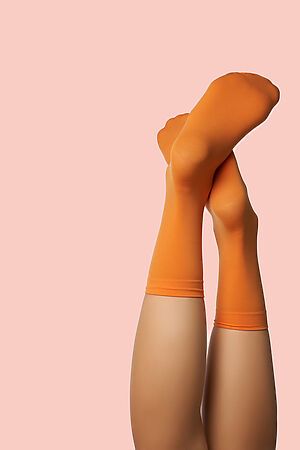 Носки высокие женские носки цветные носки "Красочная дружба" КРАСНАЯ ЖАРА (Пастельно-оранжевый) 295190 #273832