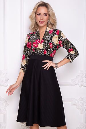 Платье Равенна BELLOVERA (Розовый, черный) 4П2055 #285310