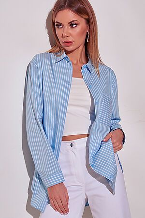 Блуза-рубашка VITTORIA VICCI (Голубой,Белый) 1-21-1-1-0-6611 #307333
