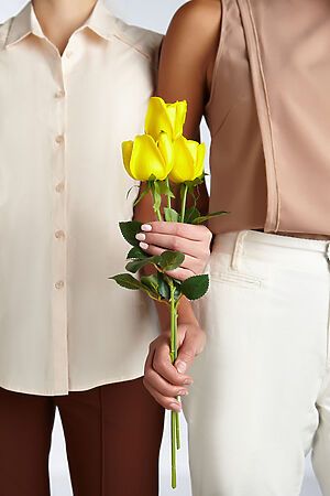 Букет 3 розы "Элина" MERSADA (Зеленый, желтый,) 296882 #308075