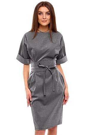 Платье АПРЕЛЬ (Серый+серебро) #334889