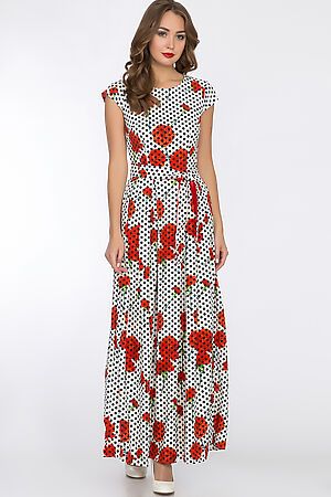 Платье TUTACHI (Белый/Горох/Цветы) 4420 #52378